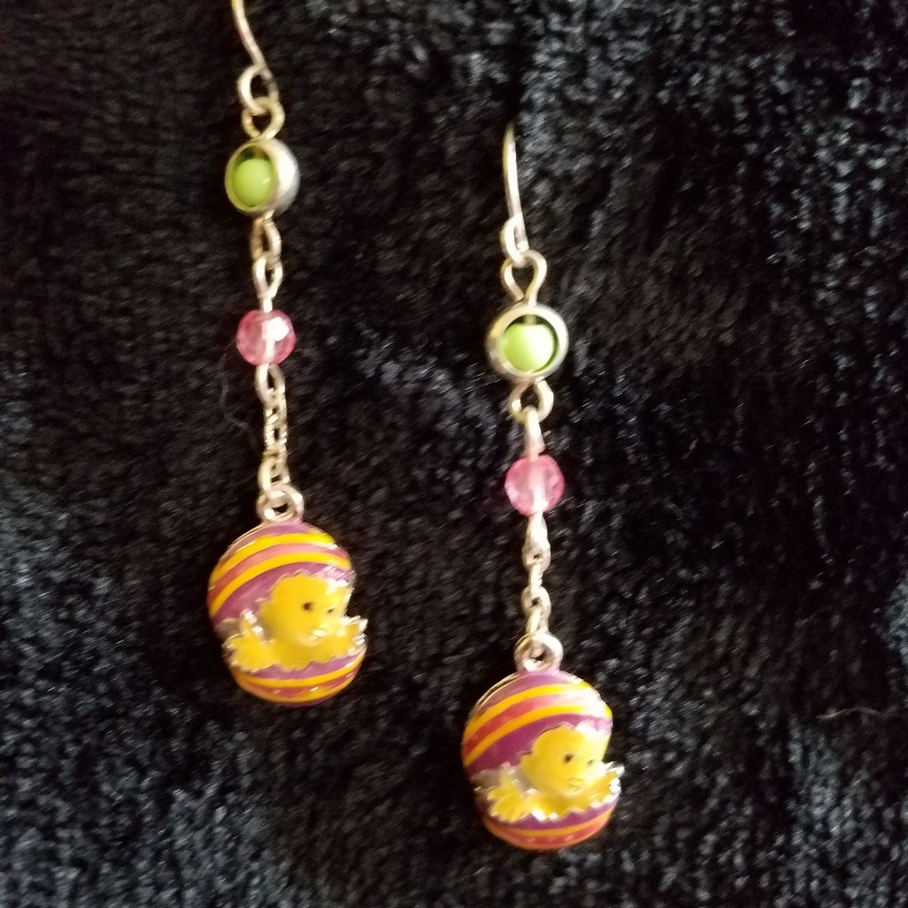 Easter Egg Chick Earrings - Picture 2 of 5